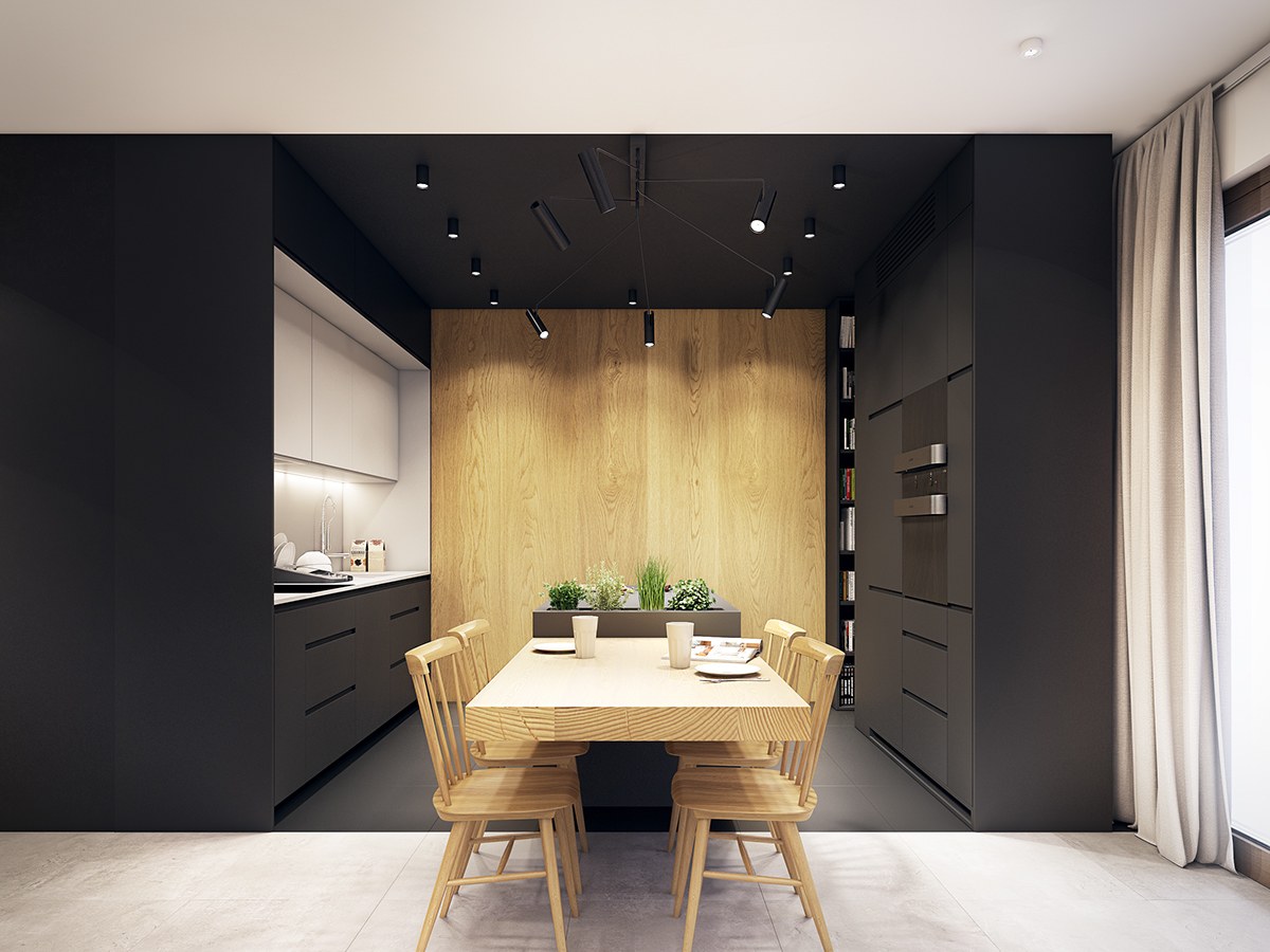 Appartement design avec des touches de couleurs turquoise