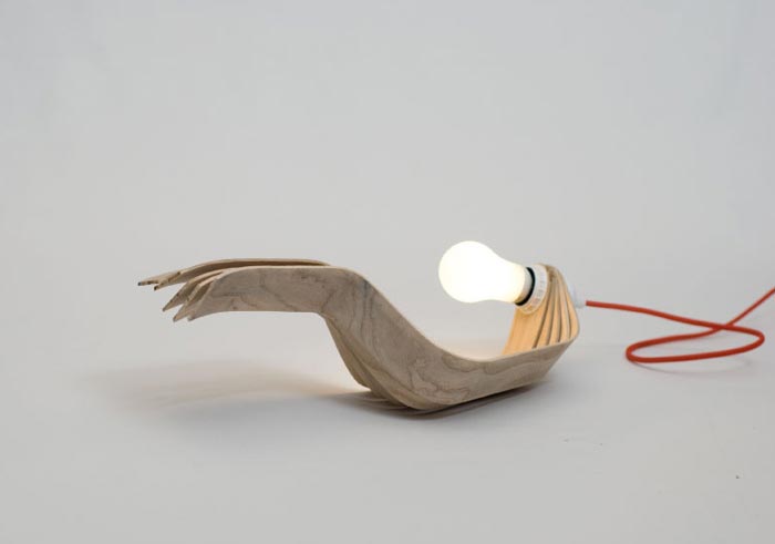 Lampe design en bois