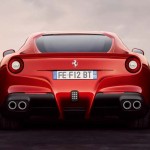 Vue arriere de la Ferrari F12 Berlinetta