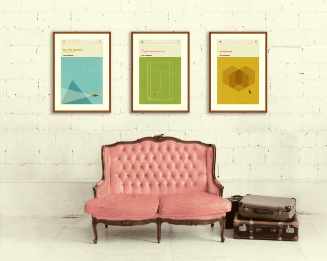 Affiches retro inspirées des films de Wes Anderson