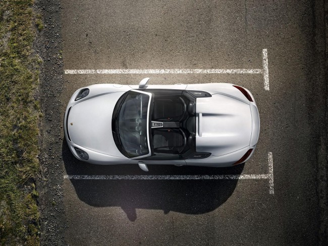 Porsche boxster spyder 2016 vue de dessus